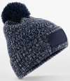 BB331 B331 Beechfield Ramble Patch Pom Beanie Steel Blue Twist colour image